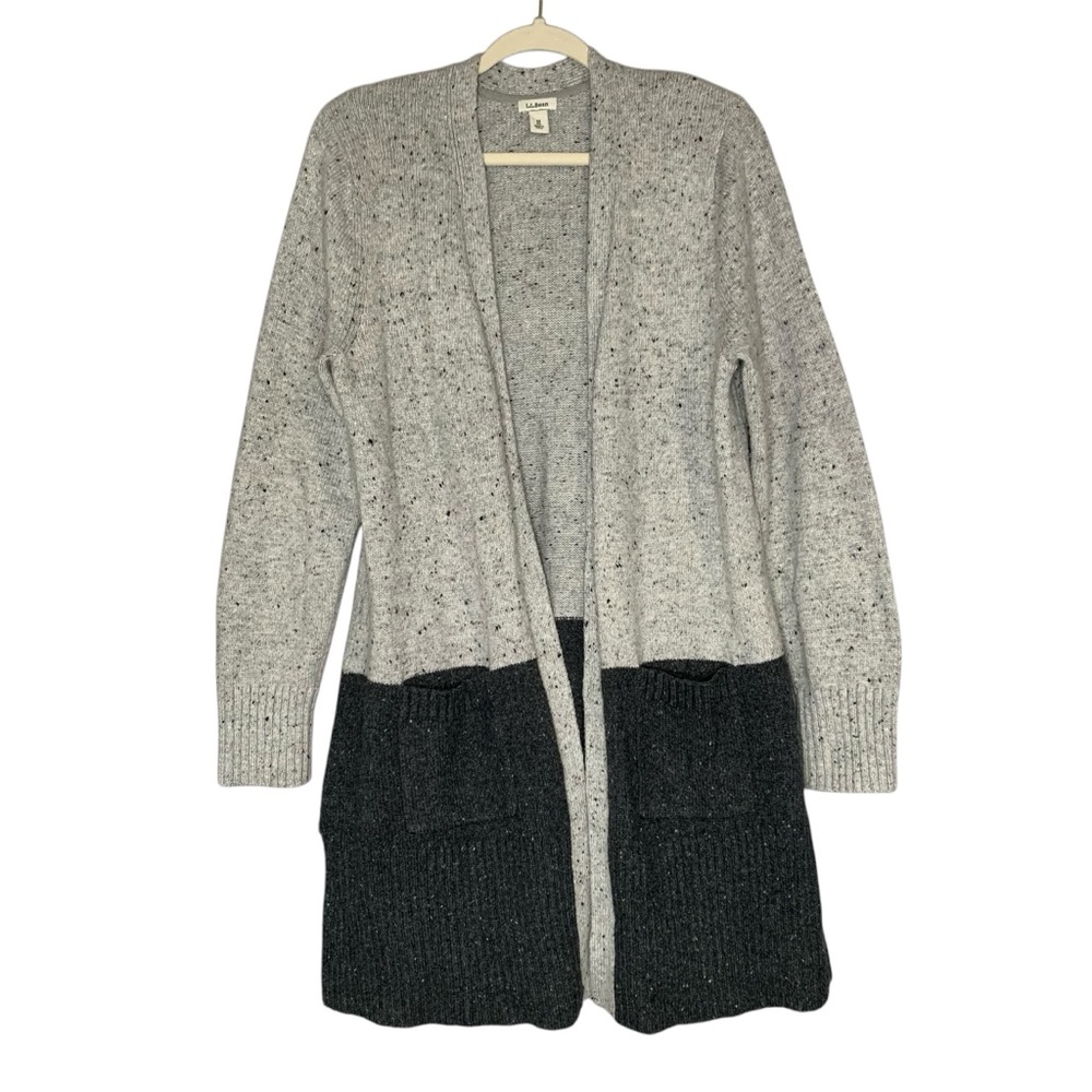 L.L. Bean cotton and wool blend Ragg‎ open front cardigan sweater. Size M